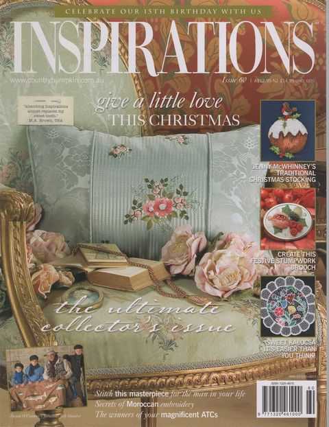 Inspirations Issue 60: Give a Little Love This Christmas: Jenny McWhinney's Traditional Christmas Stocking; Create a Festive Stumpwork Brooch; Sweet Kalocsa [The World's Most Beautiful Embroidery Magazine]