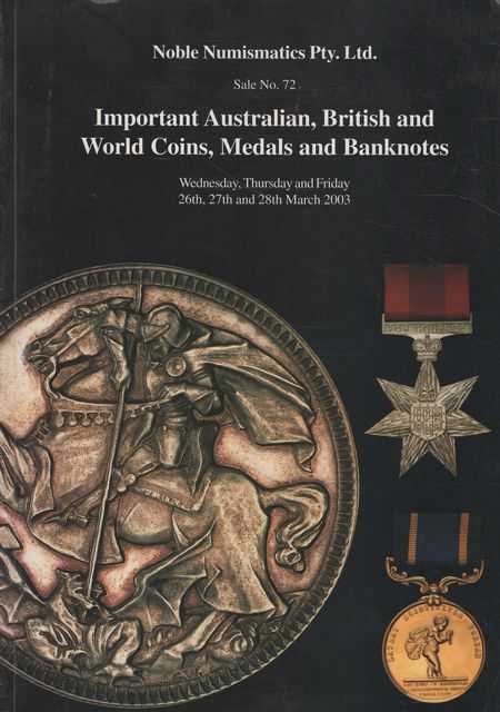 Important Australian, British and World Coins, Medals and Banknotes